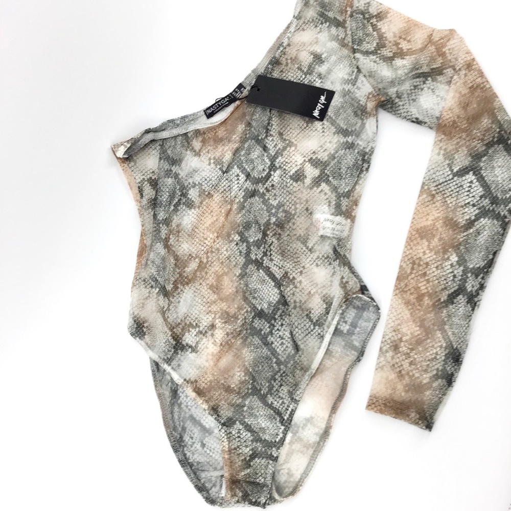 Nasty Gal | Sheer Snakeskin Print Bodysuit